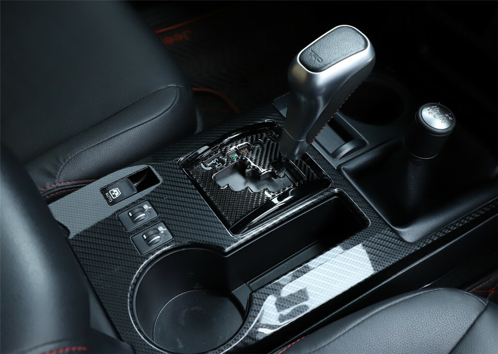 Carbon Fiber Central Gear Shift Panel Cover Trim Decor Sticker For 4Runner 2010+