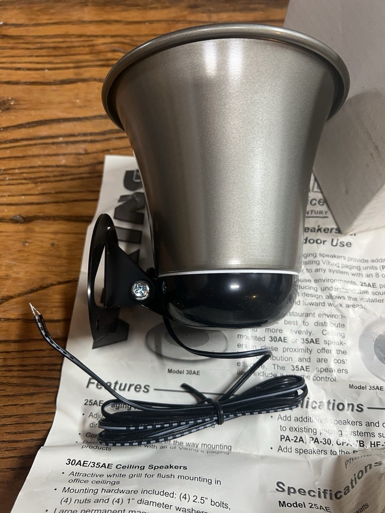 Viking Electronics Paging Horn 25AE In Box With Instructions
