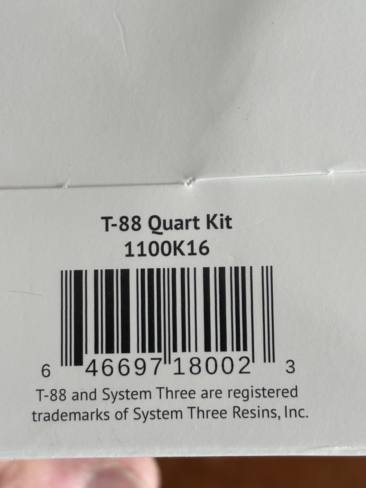 SYSTEM THREE RESINS T-88 Epoxy Adhesive 1100K16, Quart Kit