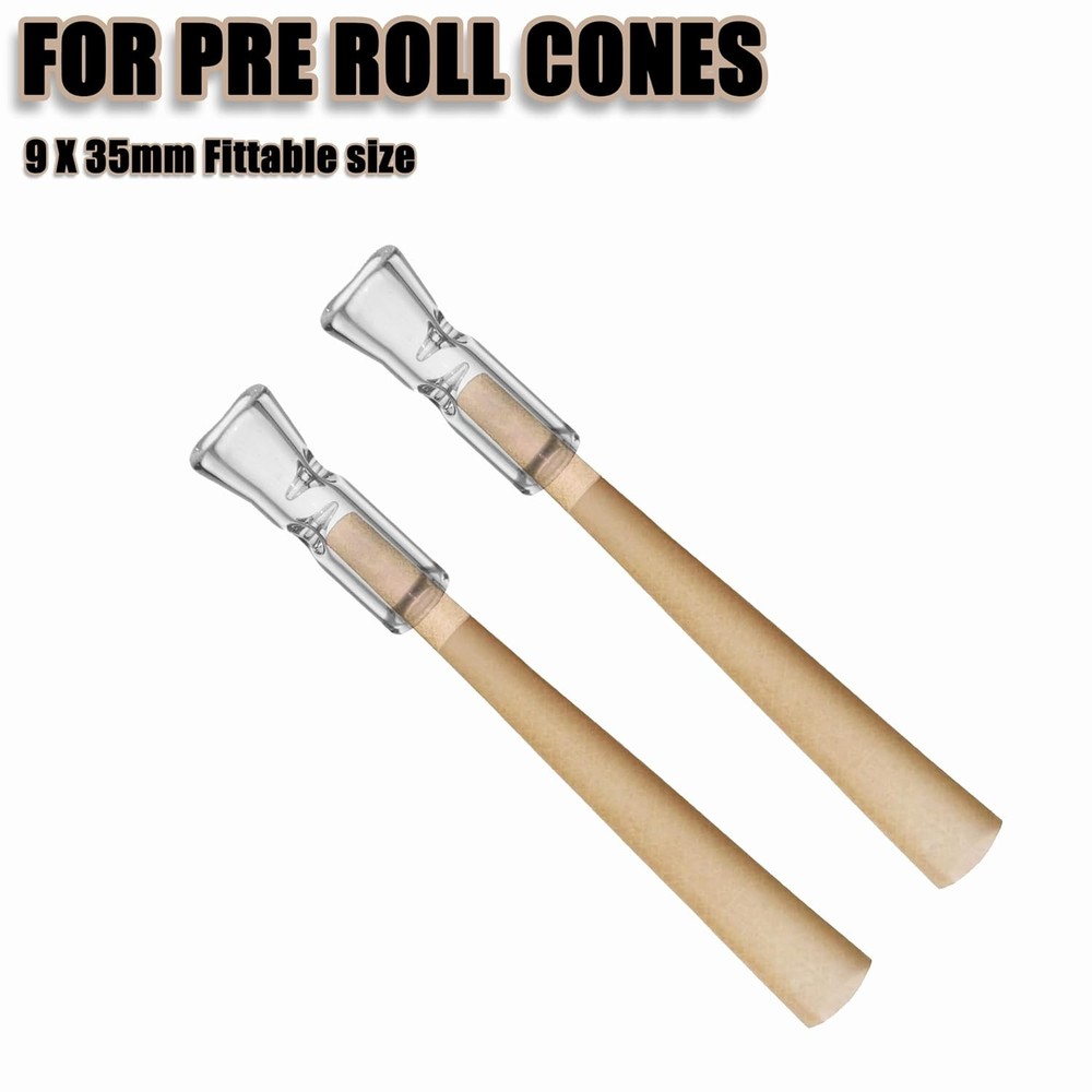 Reusable Glass Filter Tips for Cigarettes, Rolling Tip Ø9mm Transparent