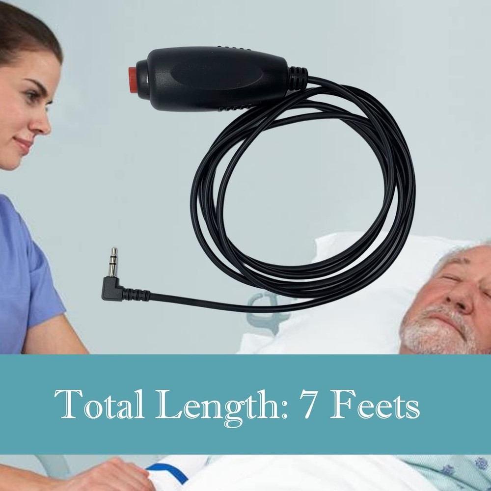 Replacement Nurse Call Cord 7 ft Momentary Call Cable with 6.35mm Plug