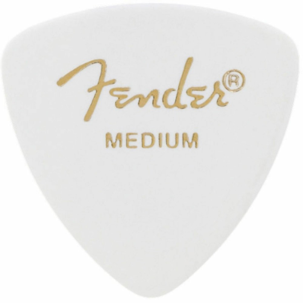 Fender 346 Shape Classic Celluloid Guitar Picks, Medium, White, 12-Pack