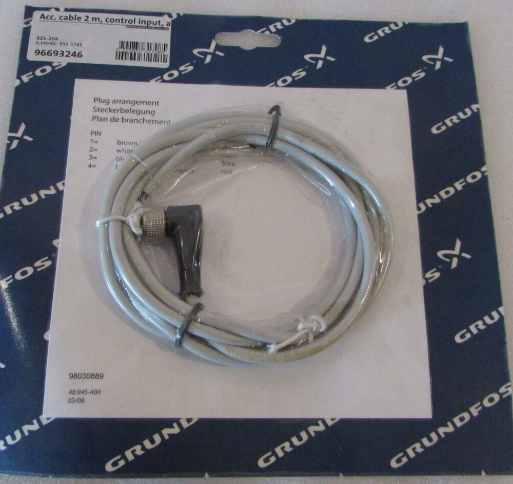 Grundfos 96693246 - Accessory Cable For Dosing Pumps, 2 m, Control Input 321-204