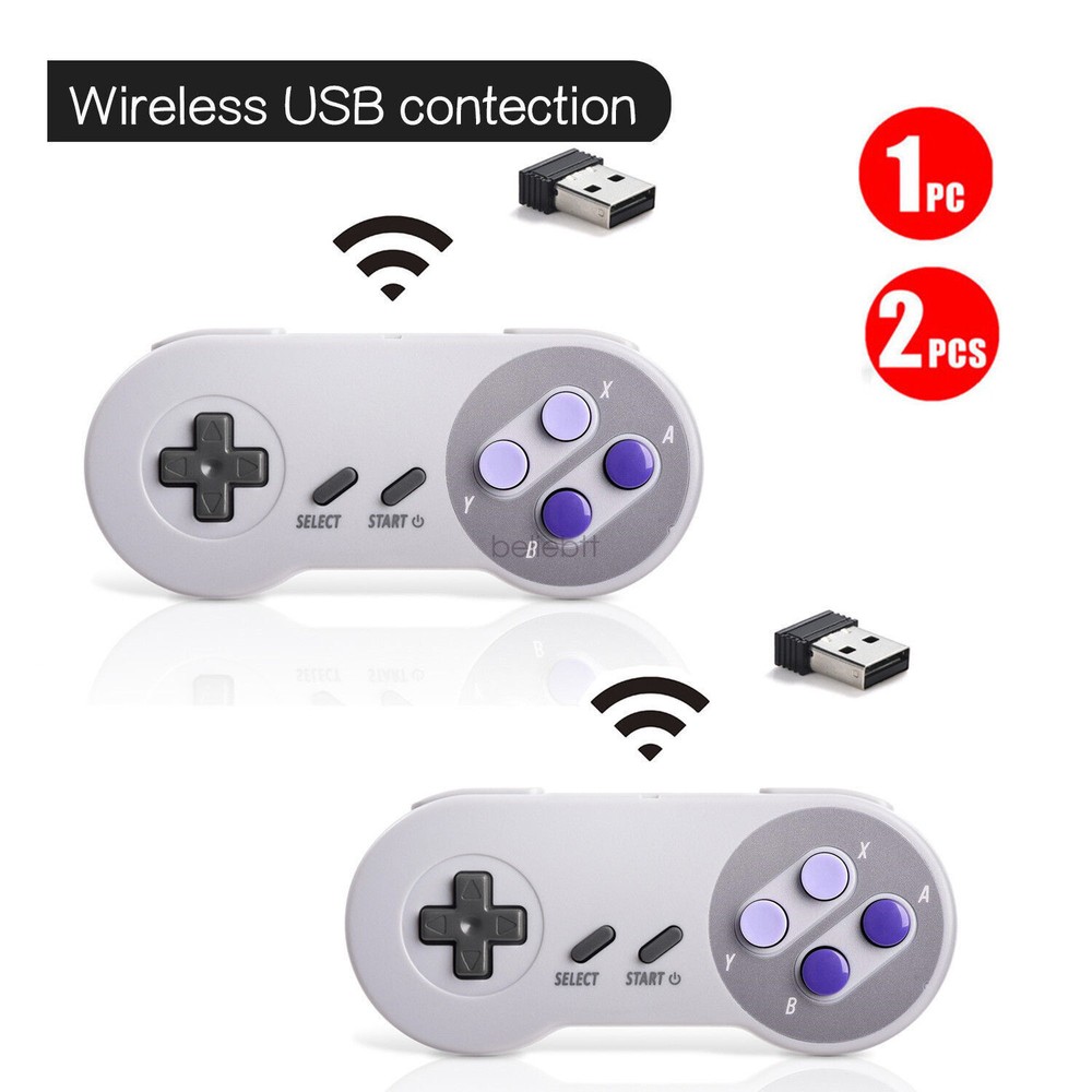 1/2 Wireless SNES USB Super NES Controller Joypad for Mac RetroPie Raspberry Pi