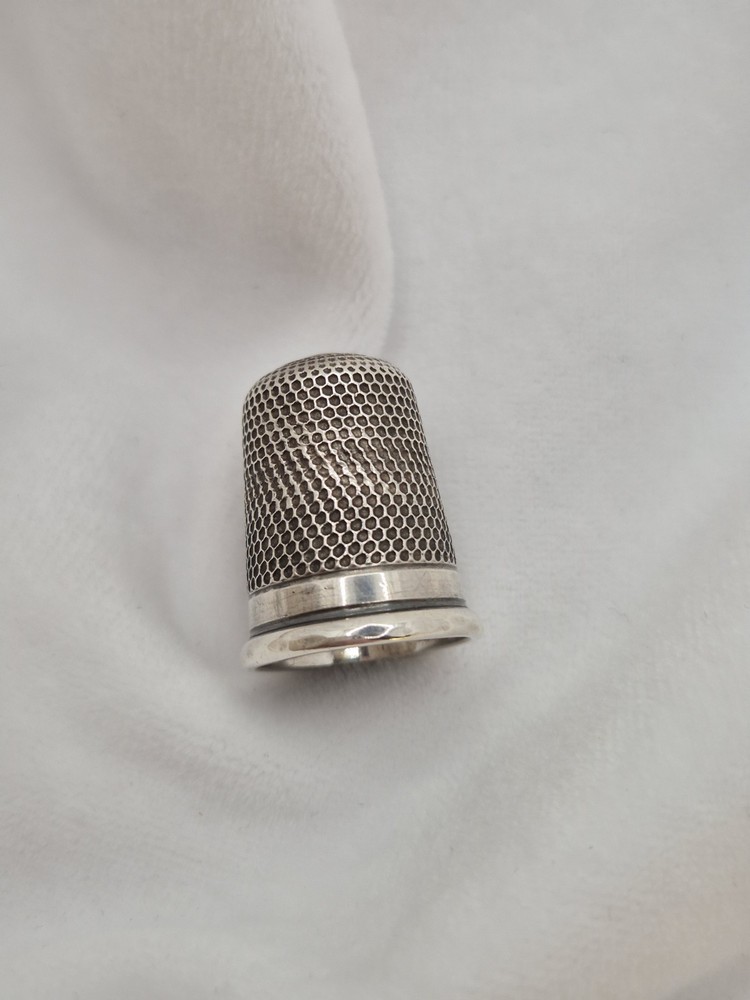 Antique Sterling Silver Thimble Birmingham 1902 Hallmarked Sewing