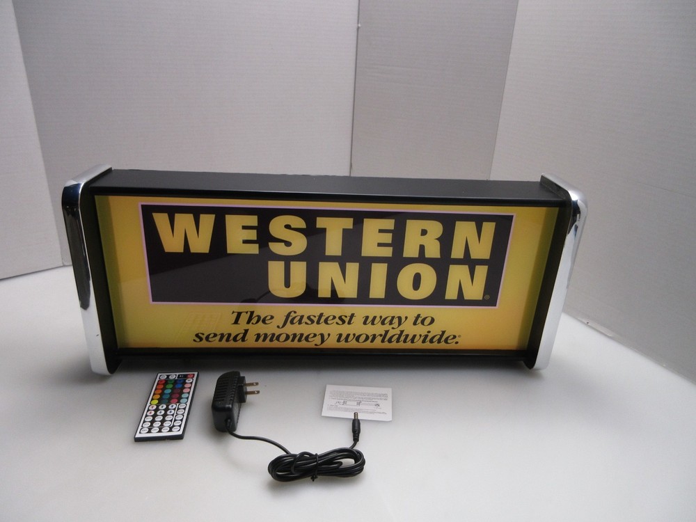 Western Union LED Display lighted sign lightbox Wall hanging Light