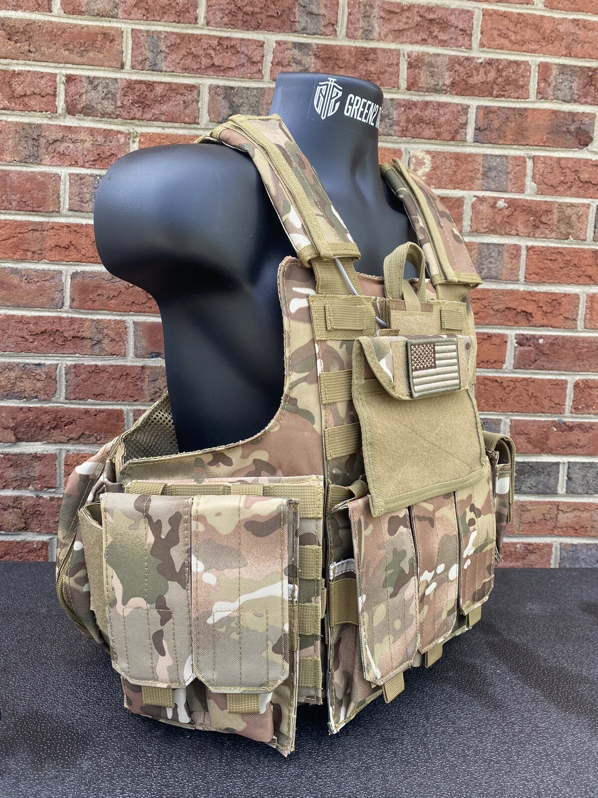 OCP Multicam Tactical Vest Plate Carrier Woodland- Adjustable. Pouches Included