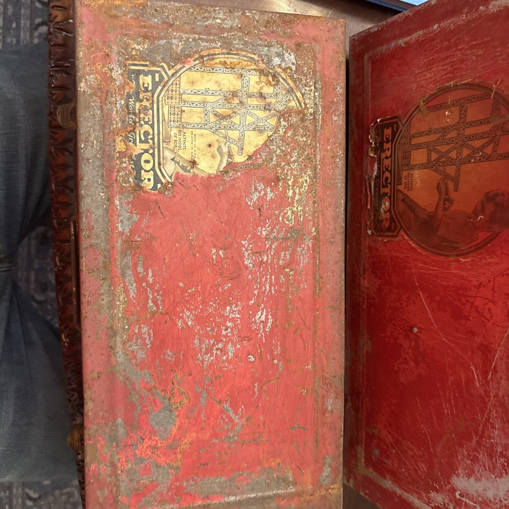 vintage erector set metal box