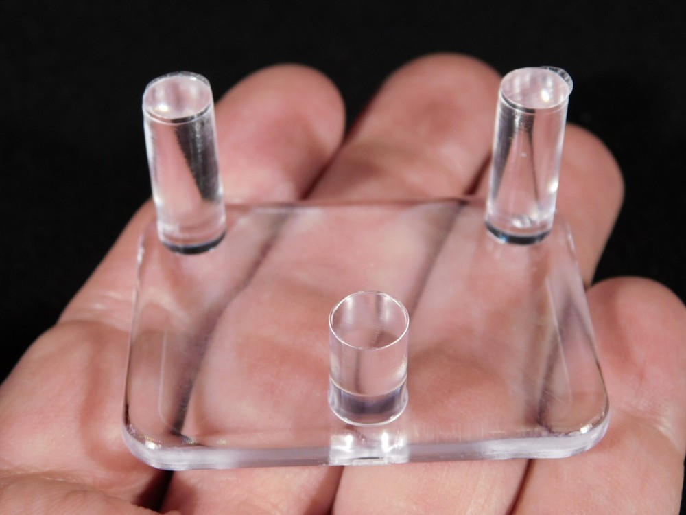 Heavy Duty THREE Post SPHERE Display Stand SMALL Size Clear Acrylic