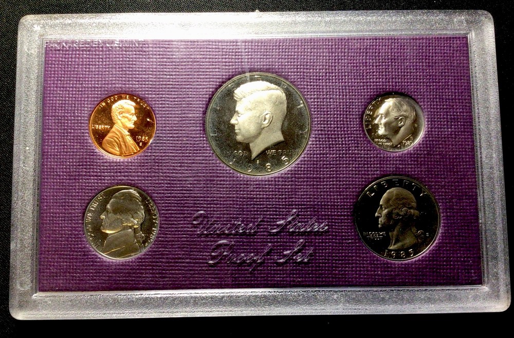 1985 U.S Proof Set! Five Coin Set In Original Package! ENN Coins
