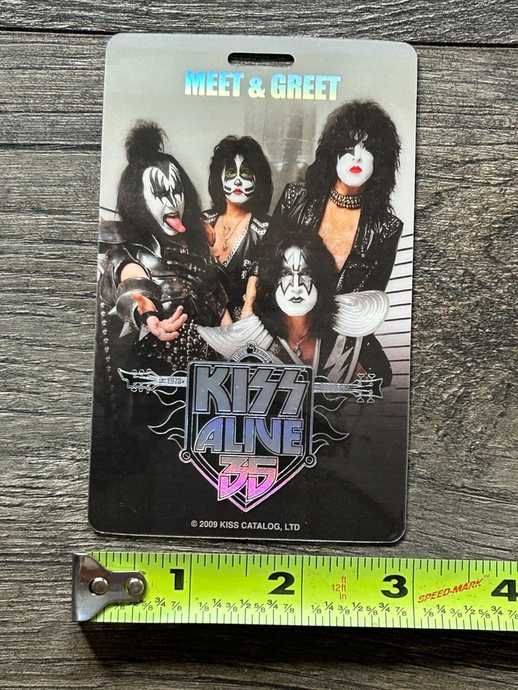 KISS LAMINATE PASS Alive 35 Concert Tour Meet Greet Gene Paul Eric Tommy Vintage