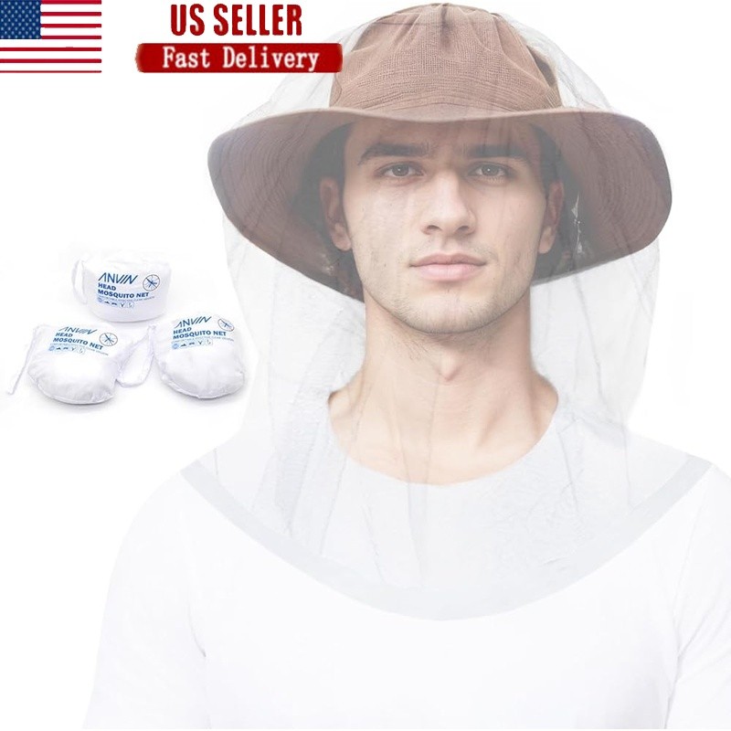 Ultimate Insect Protection Head Net Fine Mesh Adjustable Outdoor Bug Shield New
