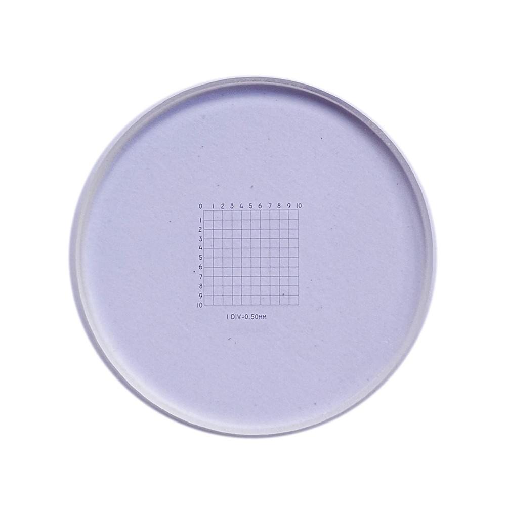 Microscope Eyepiece Micrometer Graticules Measuring Glass Off-White, Grey