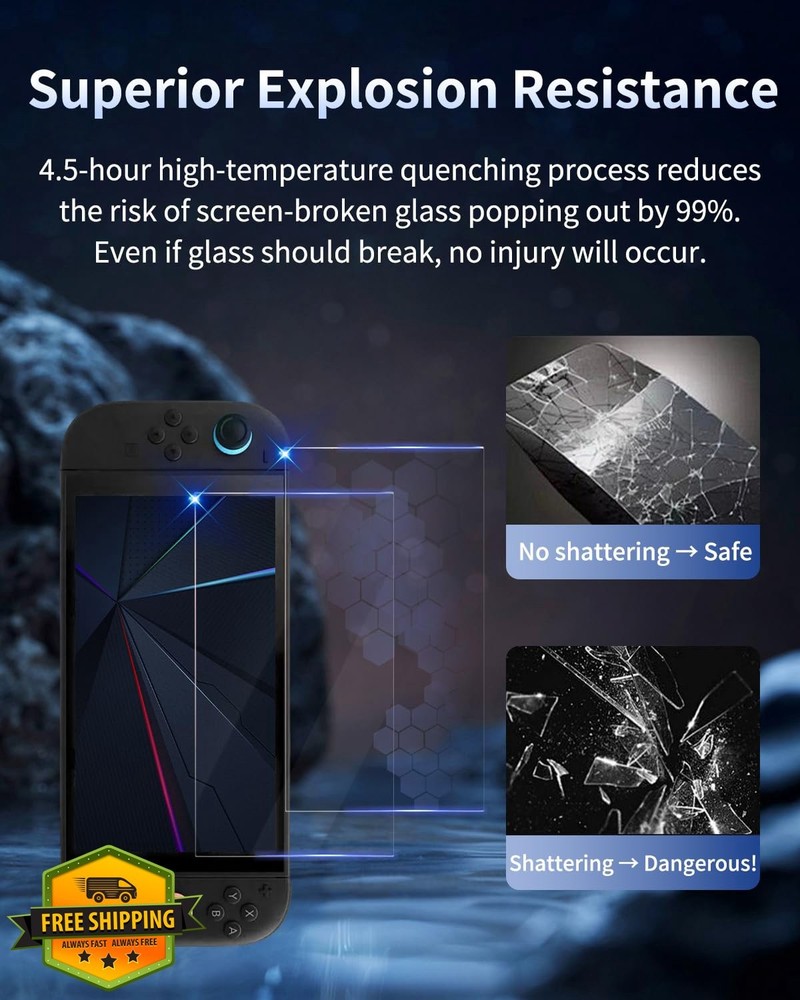 Switch 2 Glass Screen Protector OLCLSS Blue Light Filter