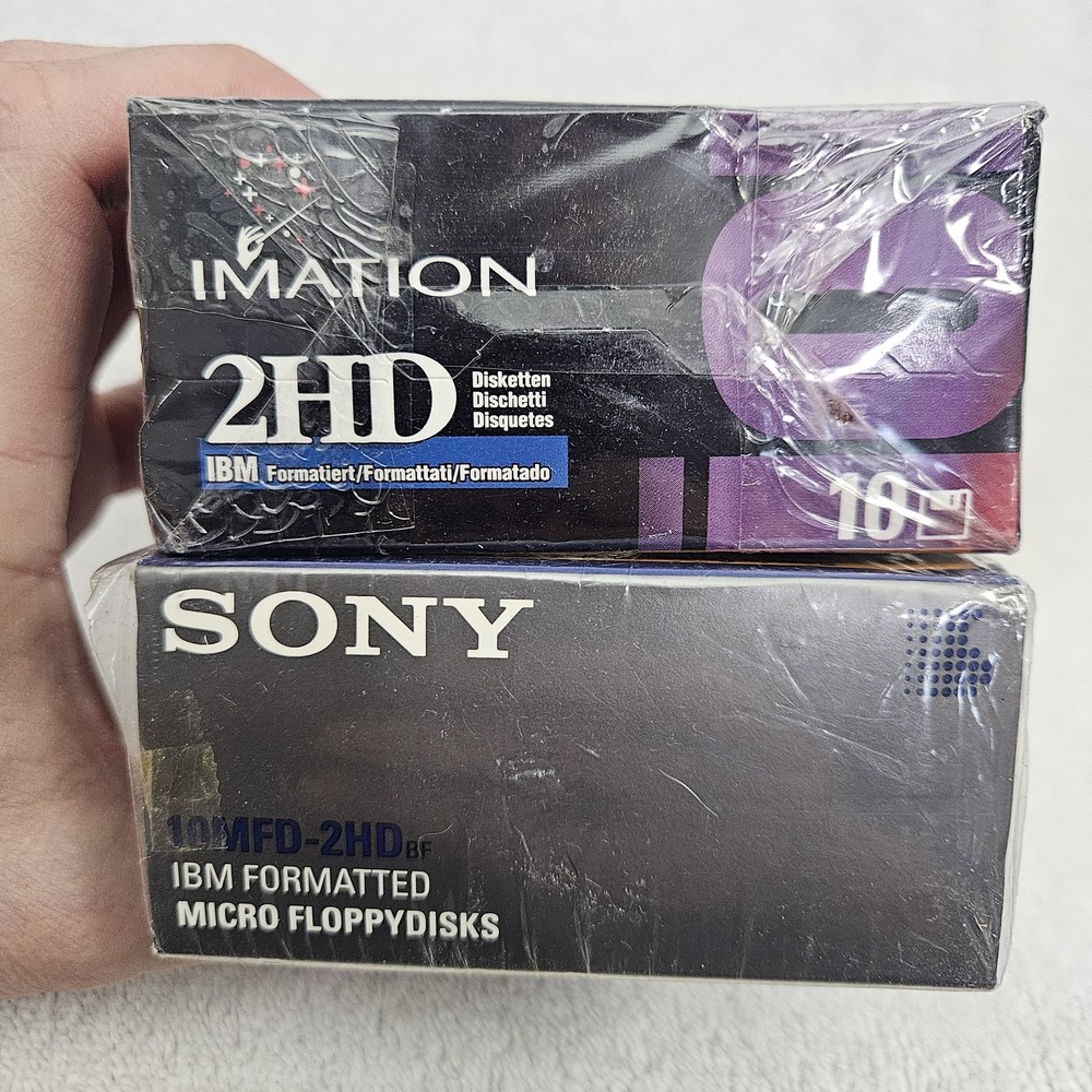 Sony Imation 3.5" High Density IBM 2HD PS/1/2 Formatted SEALED 10 Pack Diskettte