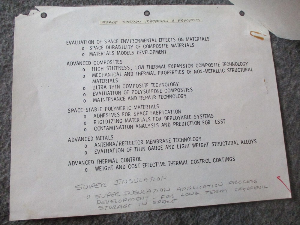 NASA SPACE SHUTTLE SPACE STATION EARLY DEVELOPMENT ORIGINAL PROJECT MEMOS POSTER