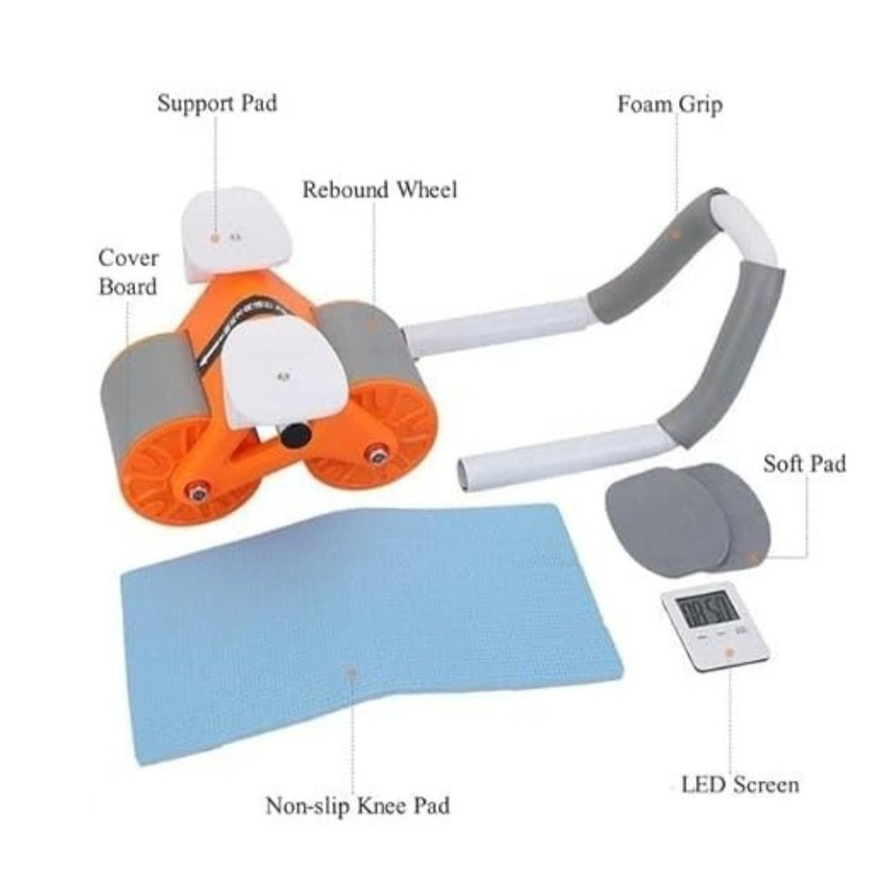 Adjustable Ab Roller with Knee Pad & LED Counter – Core Exercise Trainer
