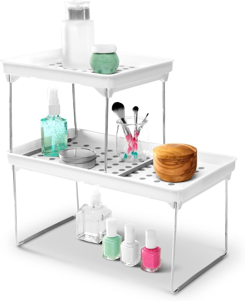 Madesmart Small Stackable Storage Shelf for Cabinets or Counters,