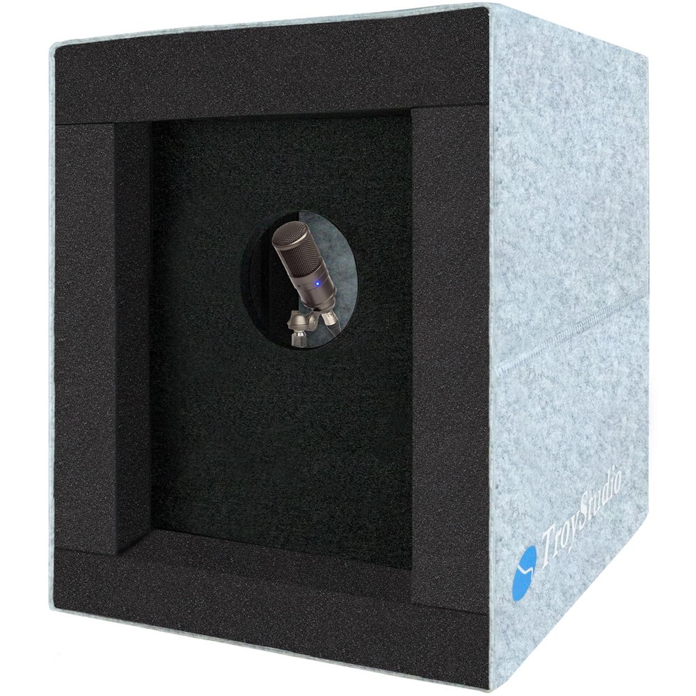 Enclosed Vocal Booth, Portable Microphone Isolation Shield, Foldable Reflecti...
