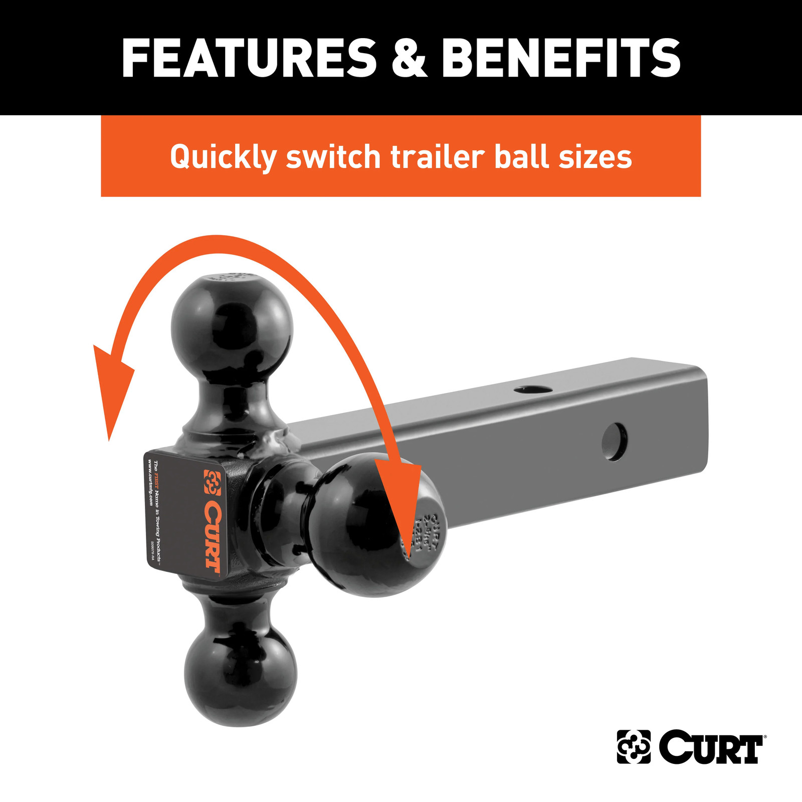 CURT Trailer Hitch Class 3 Multi-Ball Mount Tow Kit for 2012-2016 CR-V