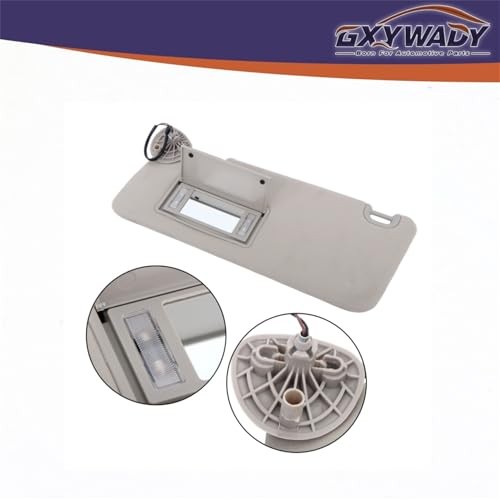 Gray Sun Visor Left Driver Side with Lights and Mirror Replacement for Ram
