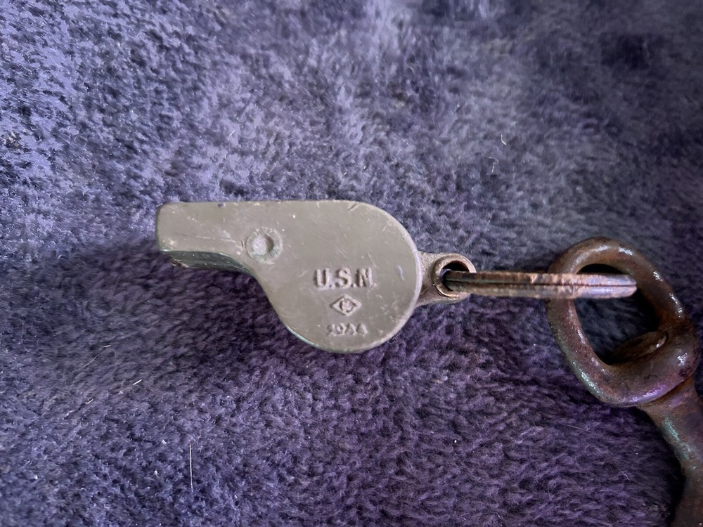 Vintage WW2 US Navy Whistle and Trigger Hook