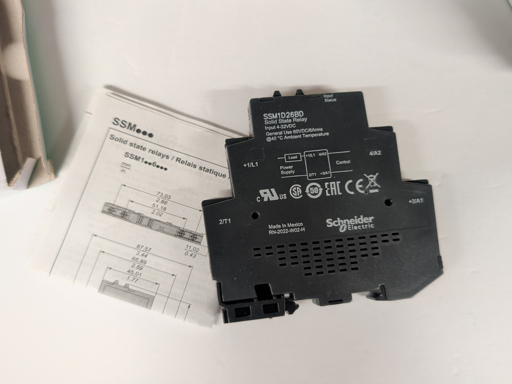 Schneider Electric SSM1D26BD Solid State Relay, DC switching, 6A, input 4 to 32V