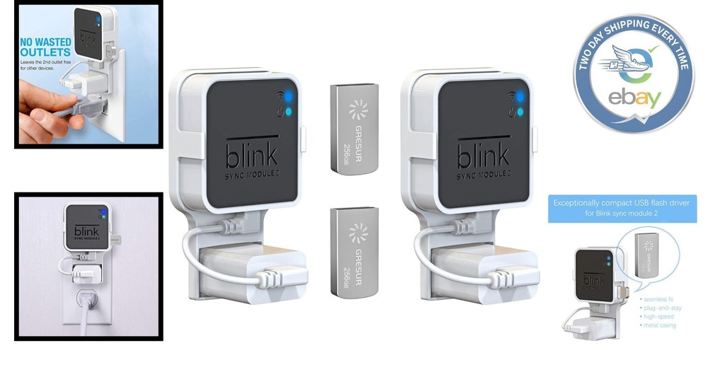 Lightweight USB Flash Drive 256GB with Easy Mount for Blink Module 2 - 2 Pack