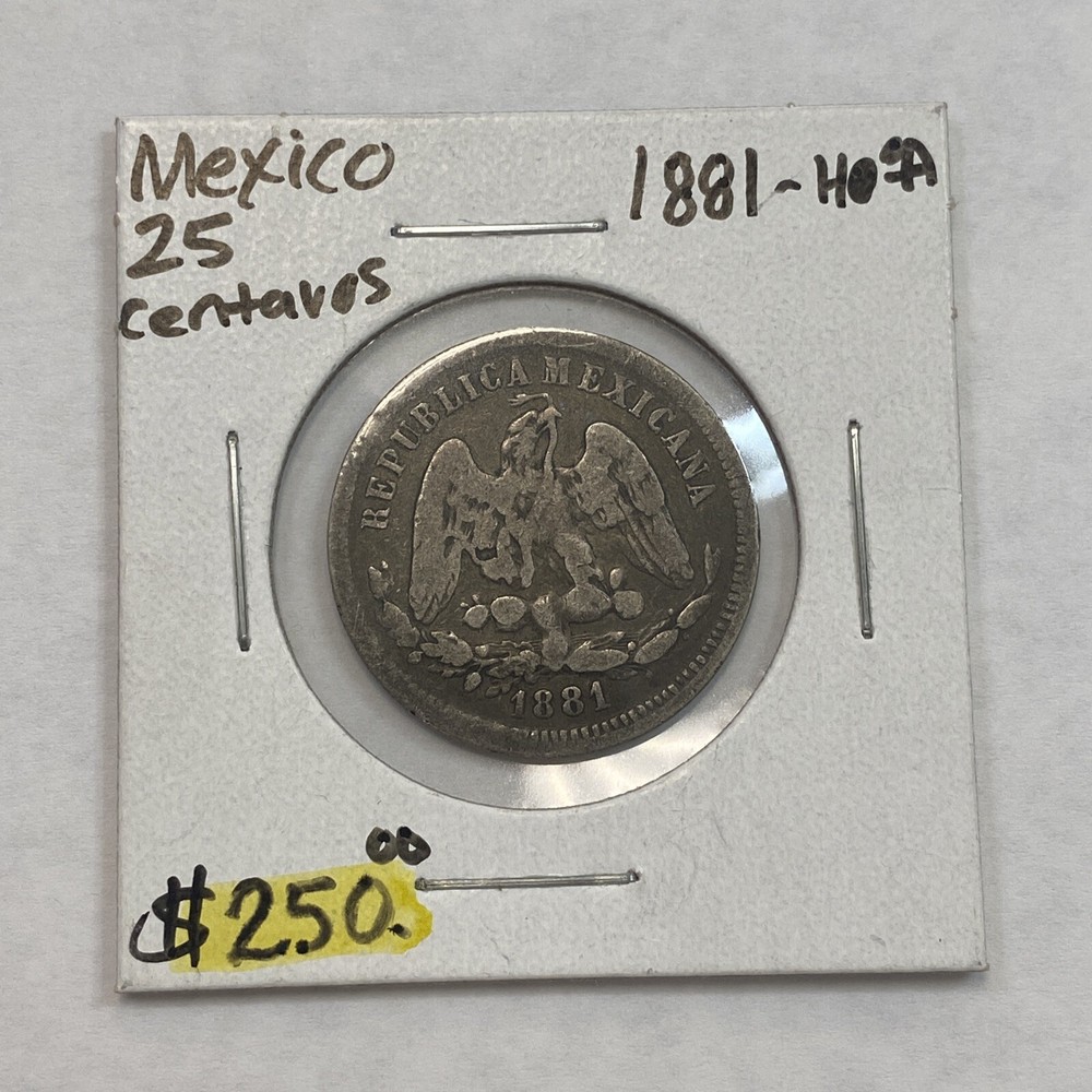 1881 Mexico 25 centavos