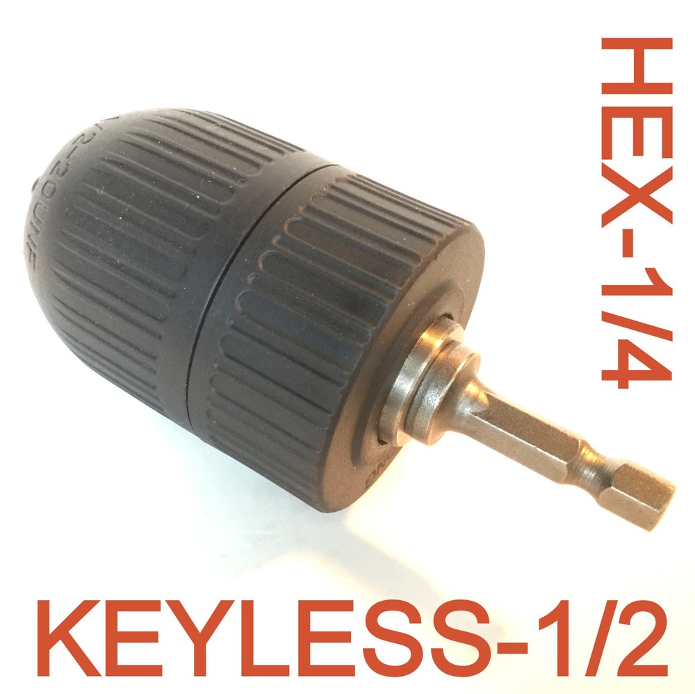 1 pc Hex-1/4 Adapter & 1/2" CAP Drill Keyless Chuck