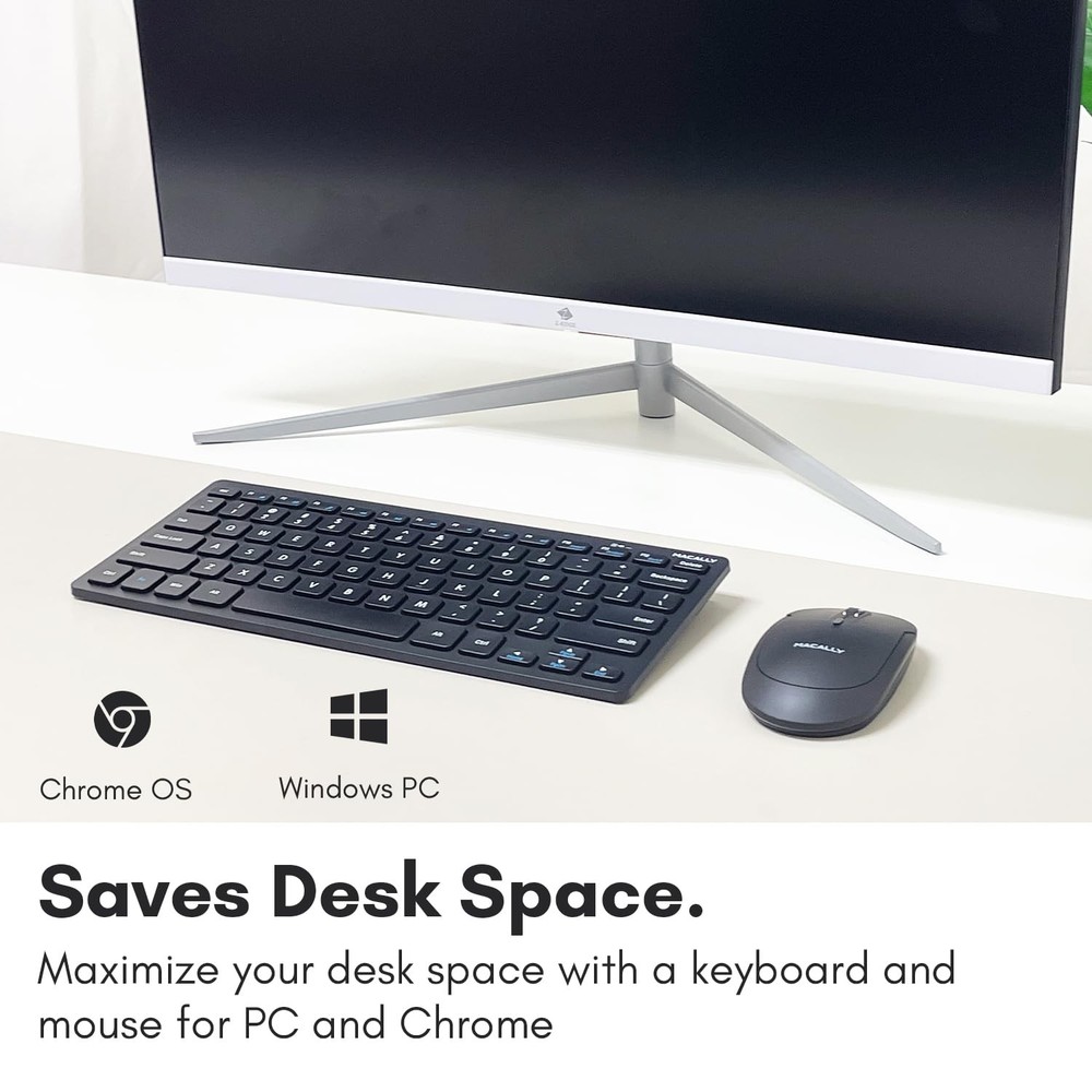 Macally Small Wireless Keyboard and Mouse Combo - an Essential Work Duo - 2.4G C