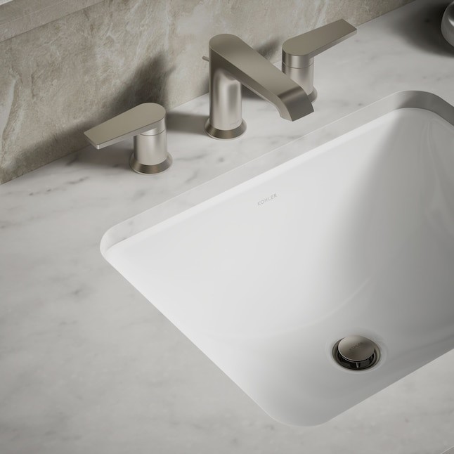 KOHLER Caxton Vitreous China 20.25-in Undermount Rectangular Transitional White