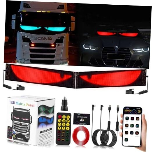 2pcs Devil Eyes Lights for Cars, 23.62"x4.72" Programmable 2pcs-23.62” x 4.72“