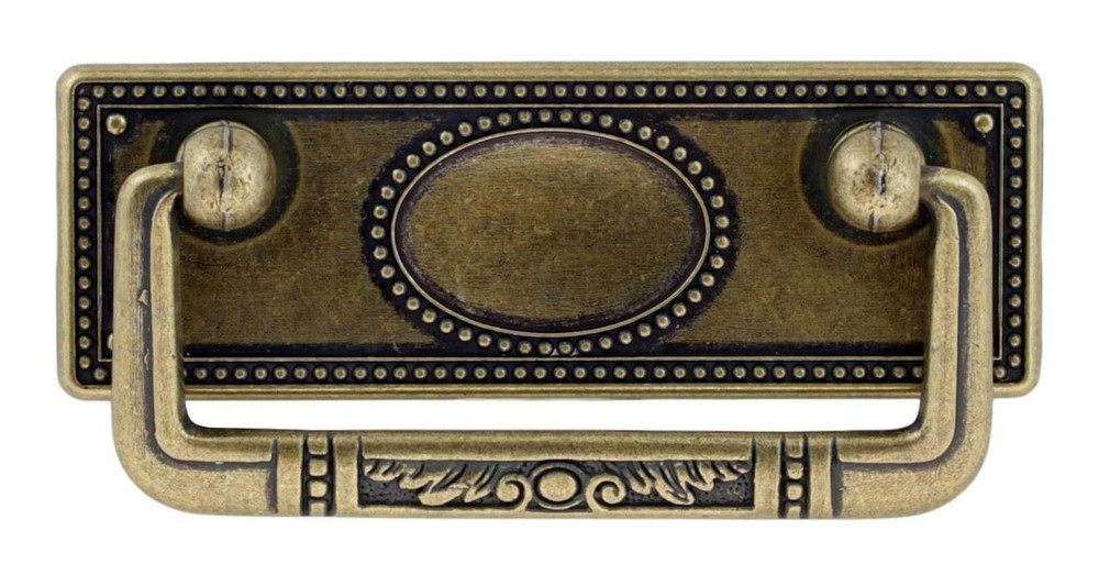 2-1/2" Vintage Federal Style Rectangular Bail Pull Antique Brass