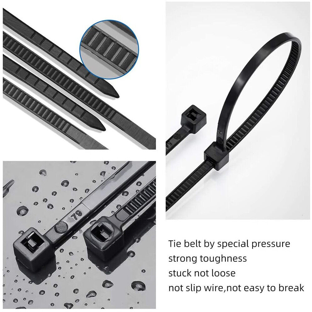 Self-locking Plastic Nylon Cable Zip Ties Mounts Wire Fasteners Cable Clips US