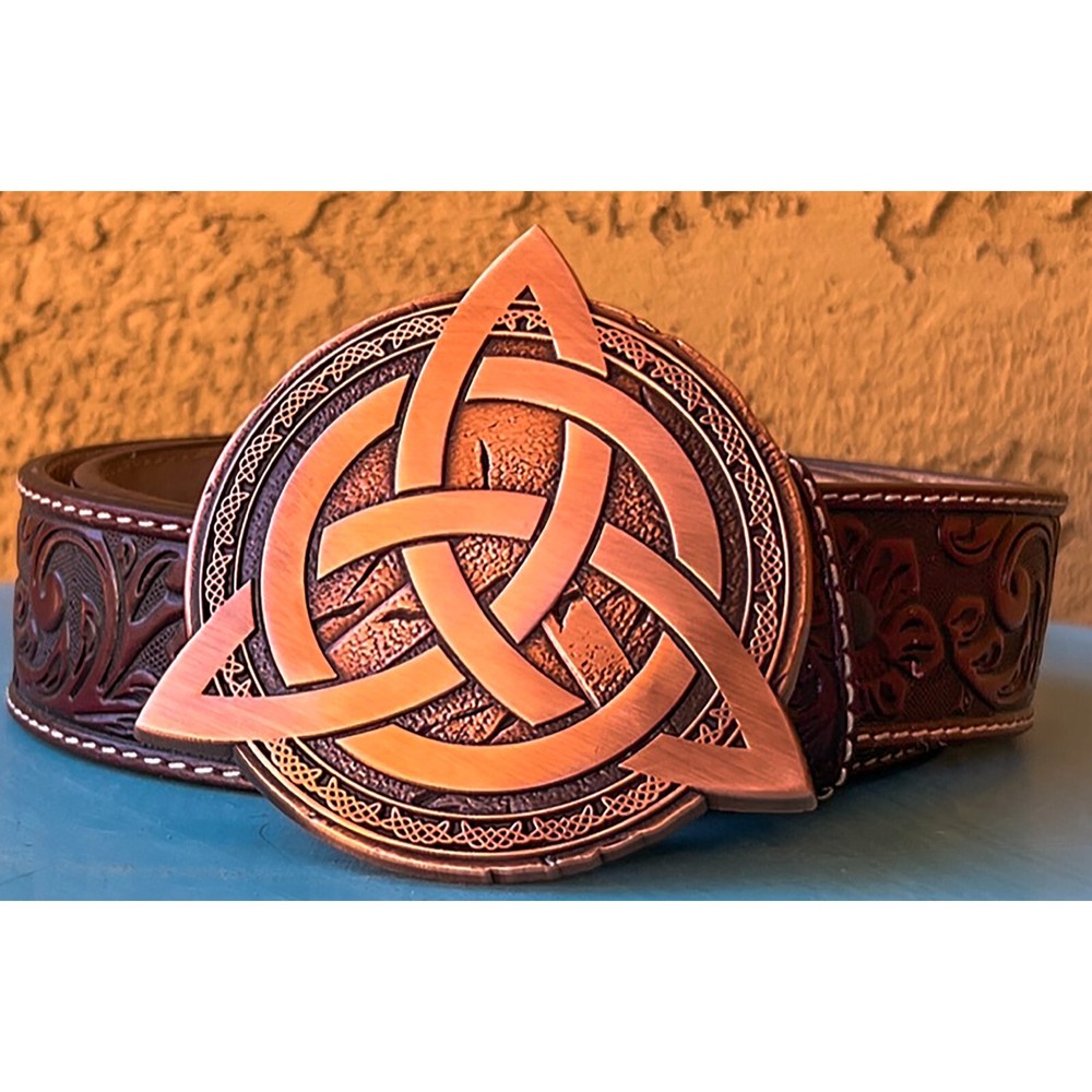 Celtic Trinity Belt Buckle antique copper