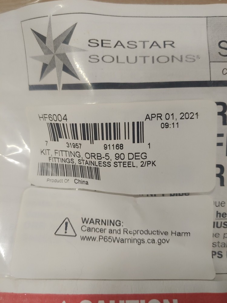 DOMETIC SEASTAR *NEW OEM* ORB ELBOW FITTING INSTALLATION/REALIGNMENT KIT #HF6004