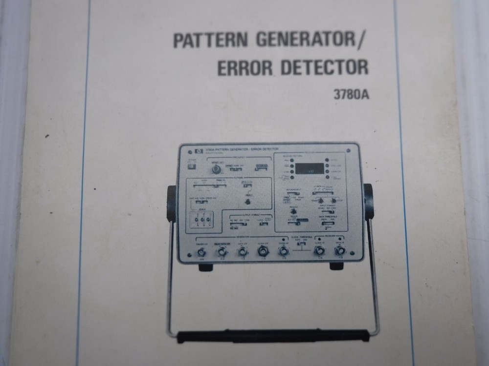 Hewlett Packard 3780A Pattern Generator / Error Detector Manual 03780-90021