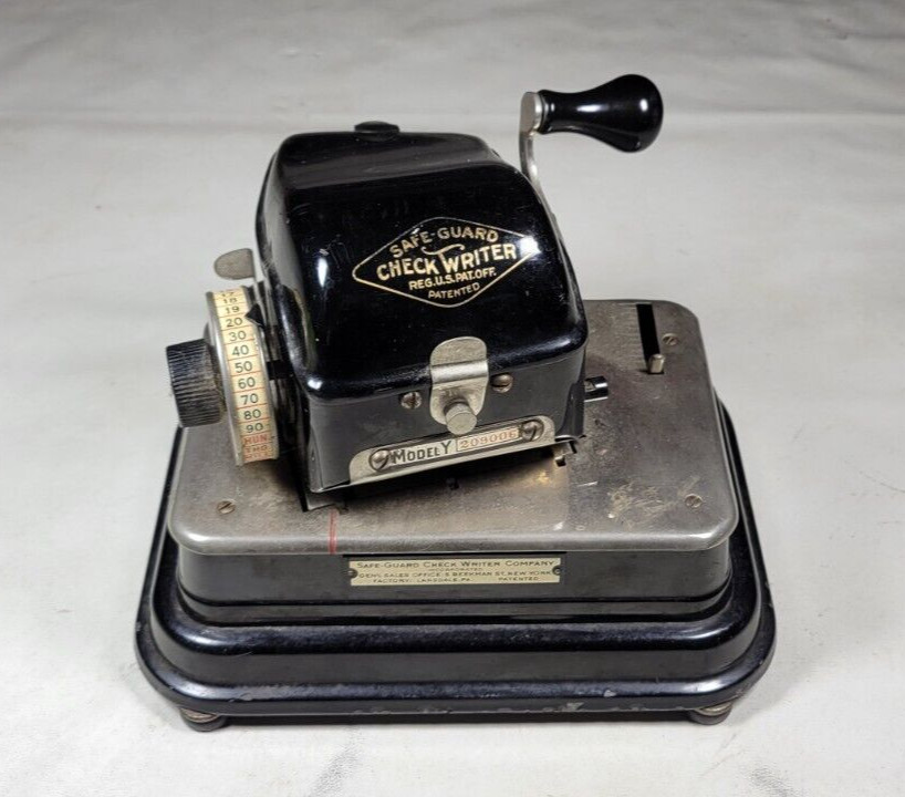 *SAFE GUARD* Model-Y Vintage/ Antique CHECK WRITER Machine **NICE**