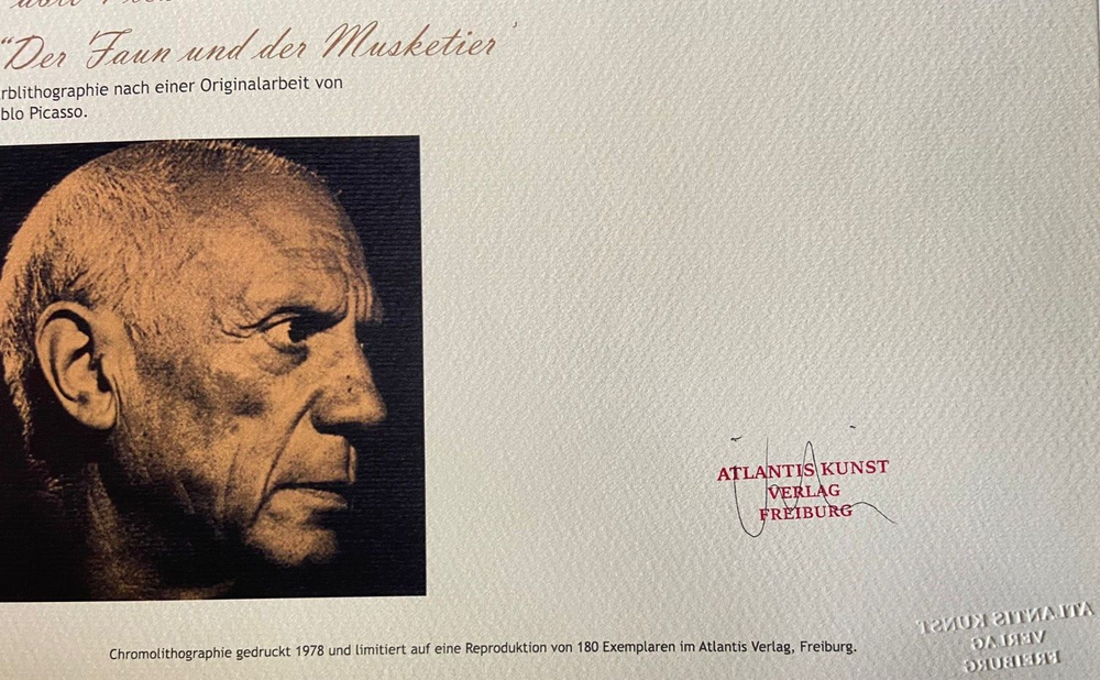 Pablo Picasso Lithograph Coa Original Signed Numbered Limited