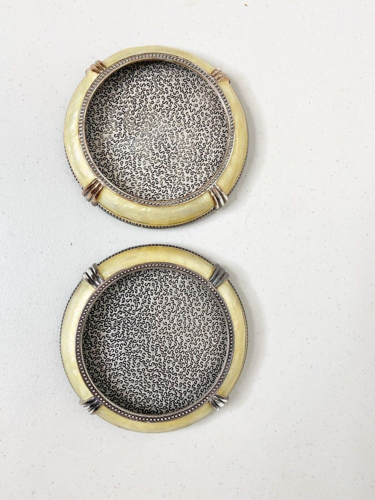 Vintage Lunt Coasters Pewter Unique Barware