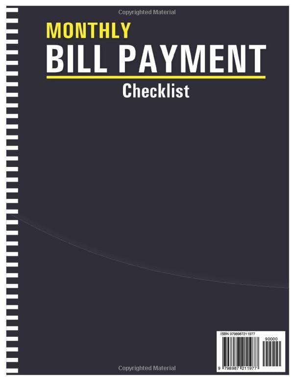 Bill Tracker Notebook: Monthly Payment Checklist - 8.5" x 11" 100+...
