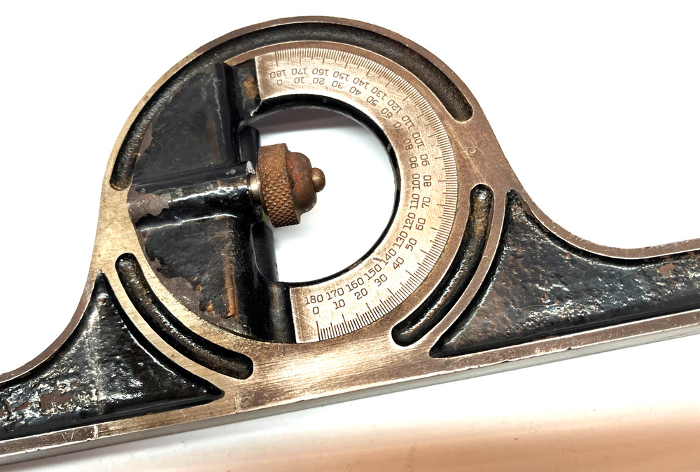 Vintage Machinist Protractor Head Angle Level Tool Cast Iron MFG-Unknown