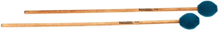 Innovative Percussion IP240 Medium Marimba Mallets - Teal Yarn - Birch