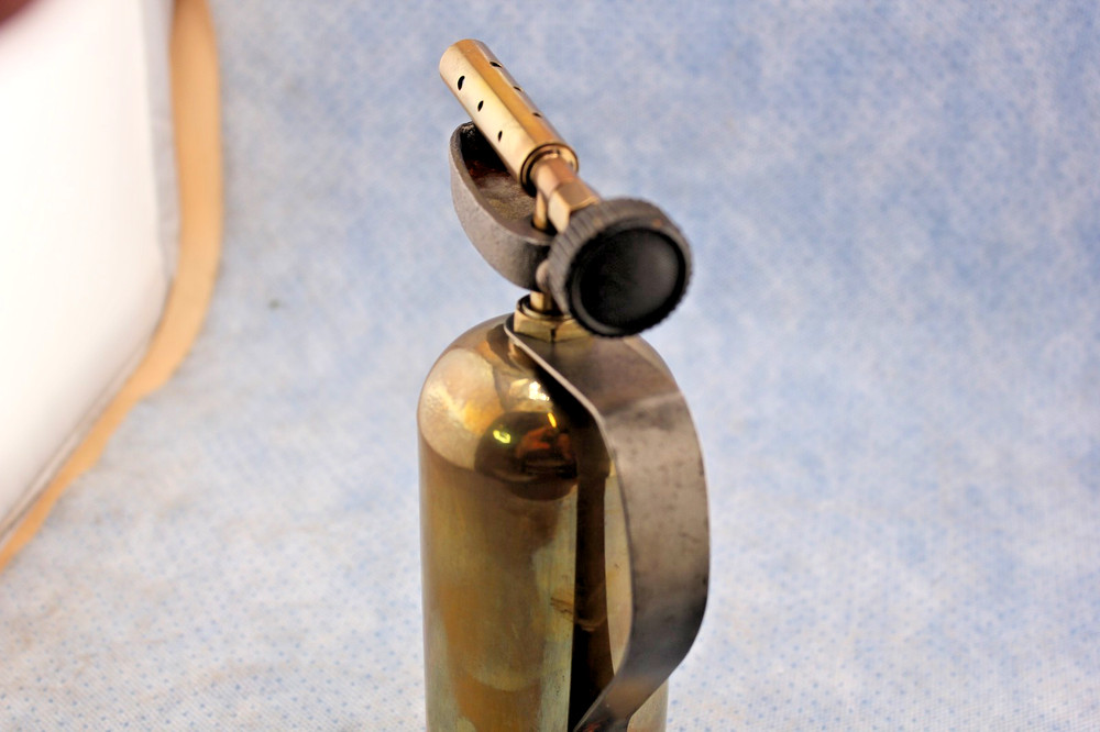 MINI BRASS LENK BLOWTORCH POLISHED ALSO A MINI BLOWTORCH PENCIL SHARPENER