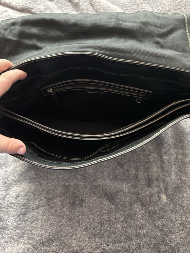 Lodis Black Leather Messenger Bag
