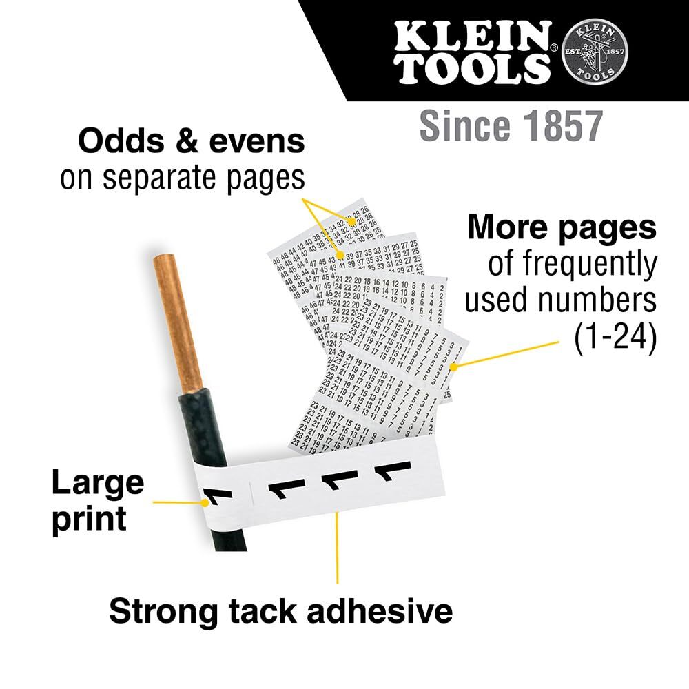 Klein Tools 56250 Wire Markers - Numbers 1-48
