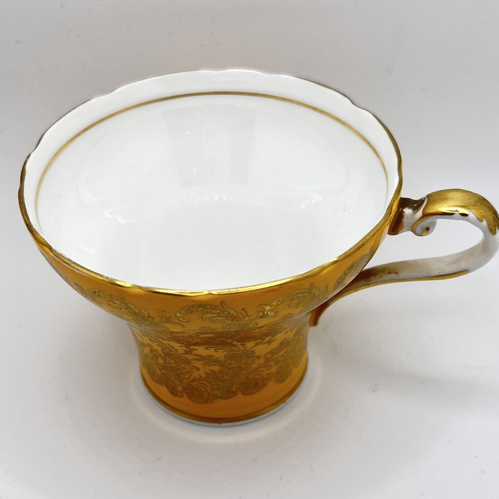 Antique Aynsley Tea Cup Collection - Yellow & Gold Pattern C869