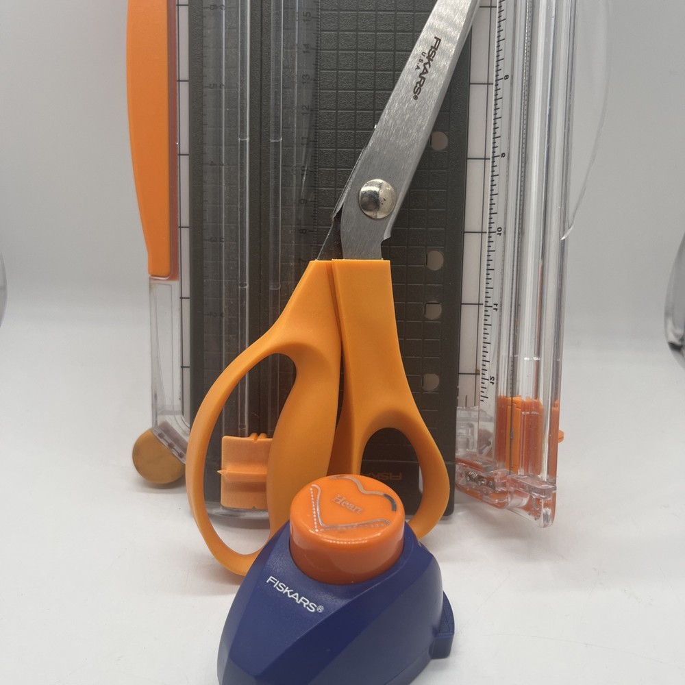 Fiskars Paper Cutter Trimmer Scissors Stamp Lot
