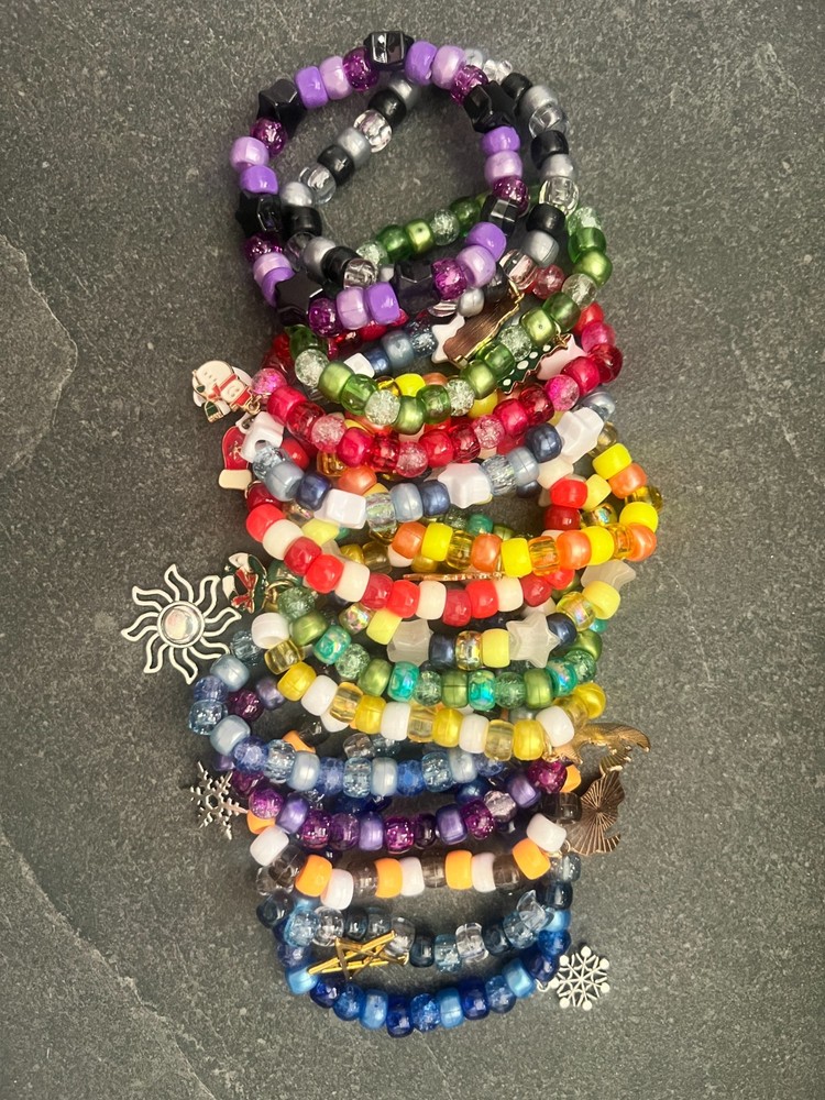 Kandi Pony Bead Bracelets Singles 15 random some with charms